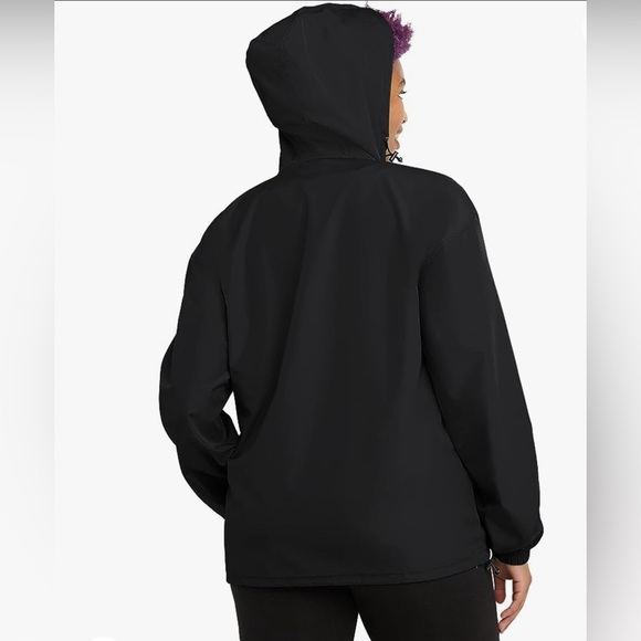 New Champion Stadium Jacket Water Resistant Wind Breaker Black Size Large - Picture 3 of 6